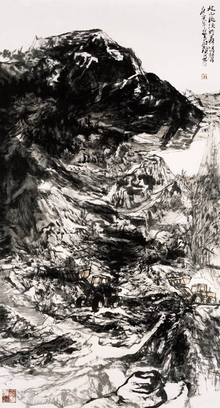 北山后洼的轟鳴聲之一,,2010年,,186 x 101