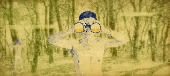 看海 Watching the Sea 100x210cm 油彩,、絹 2012年